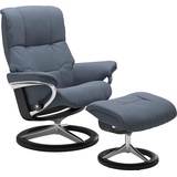 Stressless Relaxsessel STRESSLESS "Mayfair" Sessel Gr. Leder PALOMA, Signature Base Schwarz, Relaxfunktion-Drehfunktion-PlusTMSystem-Gleitsystem-BalanceAdaptTM, B/H/T: 83 cm x 102 cm x 73 cm, blau (sparrow blue paloma) Lesesessel und Relaxsessel