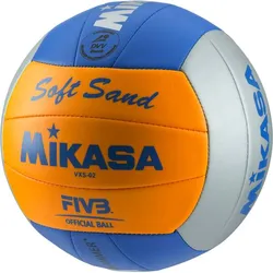 MIKASA Beachvolleyball Soft Sand, Grau/Orange/Blau, 5