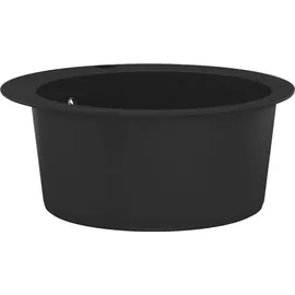 vidaXL Granitspüle Einzelbecken Rund Schwarz -