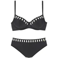 LASCANA Bügel-Bikini Damen Schwarz/Weiß/Goldfarben 44 Cup F