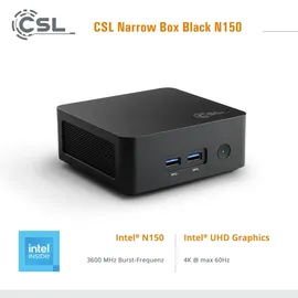 CSL Narrow Box Black N100 Mini-PC 16 GB RAM 4000 GB SSD Intel UHD Graphics Win 11 Home