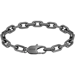 Armband BOSS "Schmuck Edelstahl Armschmuck Ankerkette KANE" Gr. M, grau, Armbänder, Herren, M, Edelstahl