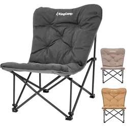 KINGCAMP Campingstuhl Lindon Relax Schmetterlingsstuhl Lounge Stuhl Stahl 136kg Farbe: cappuccino