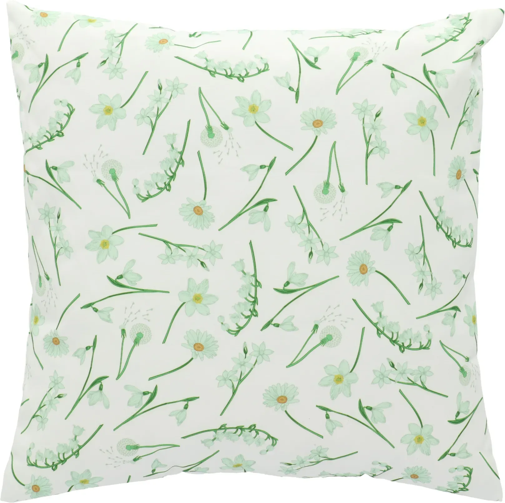 Kissen 49x49cm Blumen Outdoor grün