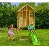 Zwerkules Villa 1 | Kinder Stelzenhaus mit Rutsche | Holz - Natur