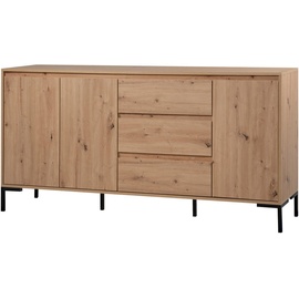 MID.YOU Sideboard Eiche Artisan Holzwerkstoff, 2 Fächer, 3 Schubladen, 170x87x40 cm , Eiche