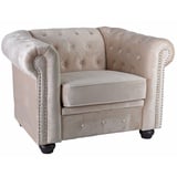 Chesterfield Sessel Samt Cocktailsessel Relaxsessel Kaminsessel Loungesessel