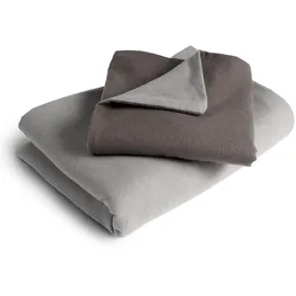 Bett1.de Bodyguard Flanell Silber/Anthrazit 135 x 200 cm + 80 x 80 cm