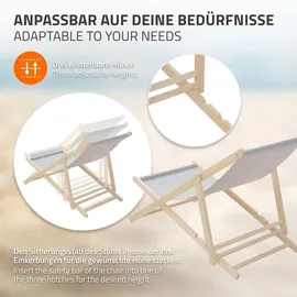 ECD Germany Sonnenliege 117 x 52 x 83 cm Hellgrau