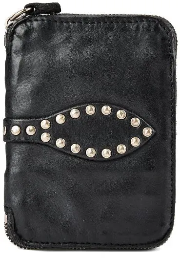 Campomaggi Tosca Geldbörse RFID Schutz Leder 13 cm  schwarz