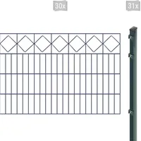 Arvotec Doppelstabmattenzaun »EXCLUSIVE 80 zum Einbetonieren "Karo" mit Zierleiste«, Zaunhöhe 80 cm, Zaunlänge 2 - 60 m 73324623-0 anthrazit H/L: 80 cm x 60 m