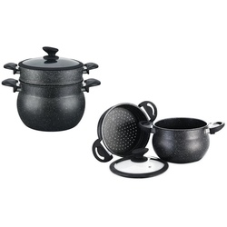 Cheffinger Topf-Set Couscous Kuskus Topfset 3 tlg. ca.8 L Dampfgarer Ø 24 CF-COUS8