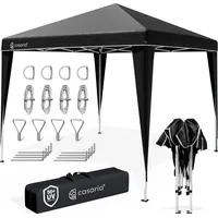 CASARIA Faltpavillon 3 x 3 m inkl. 4 Seitenteile Schwarz