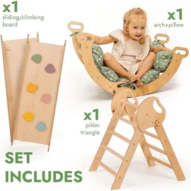 goodevas Klettergerüst 5-in-1 Montessori beige/grün