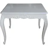 Casa Padrino Barock Esstisch Weiss 100 cm x 100 cm- Esszimmer Tisch - Antik Stil Möbel