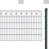 Arvotec Doppelstabmattenzaun 20 m x 100 cm Grau/Kunststoff