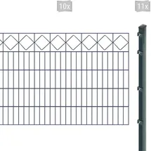 Arvotec Doppelstabmattenzaun 20 m x 100 cm Grau/Kunststoff