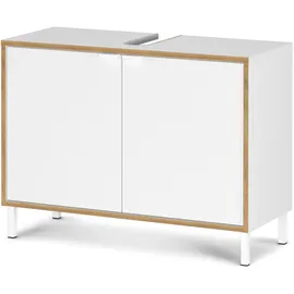 Germania Waschbeckenunterschrank 5000 Weiß/Eiche 80 cm x 60 cm x 34 cm