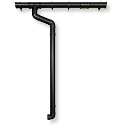 Kunststoff Dachrinnenset für Karibu Gartenhaus Travemünde 1/2 -anthrazit-Travemünde 2 mit Dachausbau 150 cm Set 424 A
