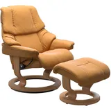 Stressless Stressless® »Reno«, (Set, Relaxsessel mit Hocker), mit Hocker, mit Classic Base, Größe S, M & L, Gestell Eiche