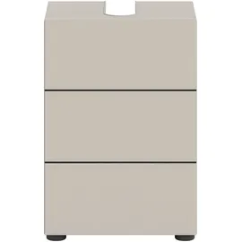 WELLTIME Waschbeckenunterschrank BIEL, Breite: 38 cm, 1 Tür, 2 Fächer, Siphonausschnitt (1-St) Waschbeckenunterschrank, Unterschrank, WBU, Badezimmer, Bad beige|schwarz