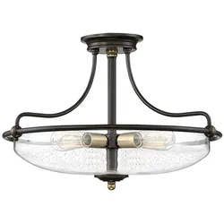 Licht-Erlebnisse Deckenleuchte ASPERO Bronze Antik Transparent Messing Antik 4x E27 bis 60W LE121149