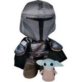 Simba 6315875806 - Mandalorian 25cm und Grogu 7cm, Plüschfigur, ab den ersten Lebensmonaten geeignet, Kuscheltier, Baby Yoda