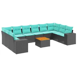 vidaXL Gartensofa-Set 11-tlg. schwarz