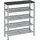 VASAGLE Schuhregal 75 x 93 x 28 cm anthrazitgrau-metallisches Silber / grau