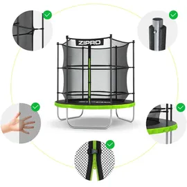 Zipro Trampolin Jump Pro 183 cm Schwarz/Grün