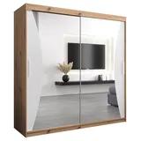 abiks möbel Schwebetürenschrank MONACO 200 x 200 x 62 cm Weiß