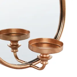 Beliani Wandkerzenhalter Bazarnes Metall Gold