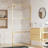 VidaXL Duschwand für Begehbare Dusche ESG Klarglas Golden 100x195cm