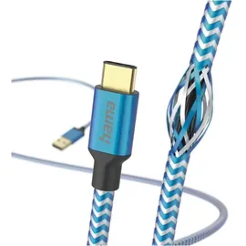 Hama Ladekabel Reflective USB-A USB-C 1,5 m Blau