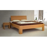 Natur24 Einzelbett Einzelbett Claudia 140x200 Metallfrei Buche mit Kopfteil braun