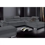 sit&more Ecksofa Alcudia L-Form, wahlweise mit Bettfunktion inklusive Arm- und Kopfteilverstellung grau