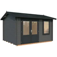 Palmako Gartenhaus Iris 9,6 m2 - 28 mm dunkelgrau/anthrazit