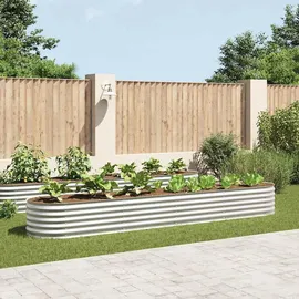 vidaXL Garten-Hochbeet verzinkter Stahl 400 x 80 x 44 cm Silber