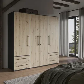 Forte Drehtürenschrank Mokkaris 205,9 x 200,1 x 58,8 cm Braun