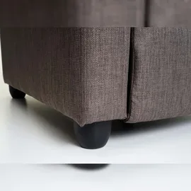 Mendler Fernsehsessel HWC-F76, Relaxsessel Sessel Liegesessel, Liegefunktion verstellbar Stoff/Textil ~ grau-braun