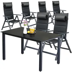Garten-Sitzgruppe Bern Premium 7-tlg Anthrazit Alu