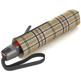 Knirps Regenschirm T.200 Medium Duomatic Check Beige