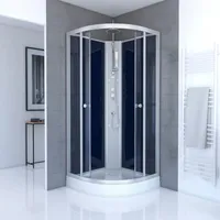 Komplettdusche MARWELL "Night", grau (silberfarben), B:85cm H:225cm T:85cm, Duschkabinen, inkl. Armaturen