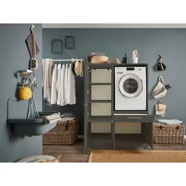 laundreezy Anthrazit, Holzwerkstoff, 1 Schubladen, 117.5x162x67.5 cm Waschküche, Hauswirtschaftsraum