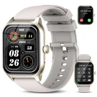 zaisia Smartwatch Damen Herren, 2.01" HD Display Fitness Tracker mit Schrittzähler, Pulsuhr & Blutdruckmessung, Schlaftracker, Telefonfunktion, IP68 Wasserdicht Sportuhr für iOS/Android (Starlight)