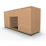 Schäfer Shop Select Sideboard, 2 Türen + Schub, abschließbar, Spanplatte, B 1500 x T 420 x H 663 mm, Buche