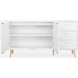 sweeek Skandinavisches Sideboard 150 cm Beige / Weiß