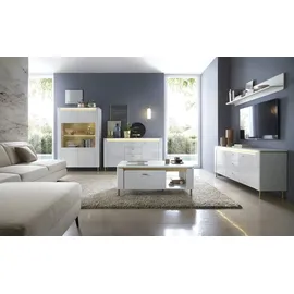 Möbel Kraft Vitrine 110,4 x 169 x 40 cm Weiß