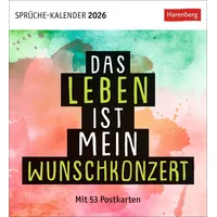 Harenberg Positive-Sprüche-Kalender Postkartenkalender 2026 - Mit 53 Postkarten