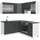Vicco Eckküche Dunkelgrau, Weiß, L-Form,Formgebogen, 190x82x60 cm, AP Anthrazit